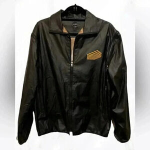 Bustle blck street cotton linen zippered long sleeve casual lightweight jacket M